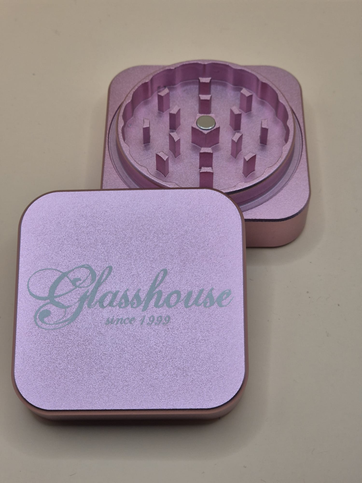 Aluminium Grinder Square -2tlg. Kräutermühle Crusher - B55mm, H21mm